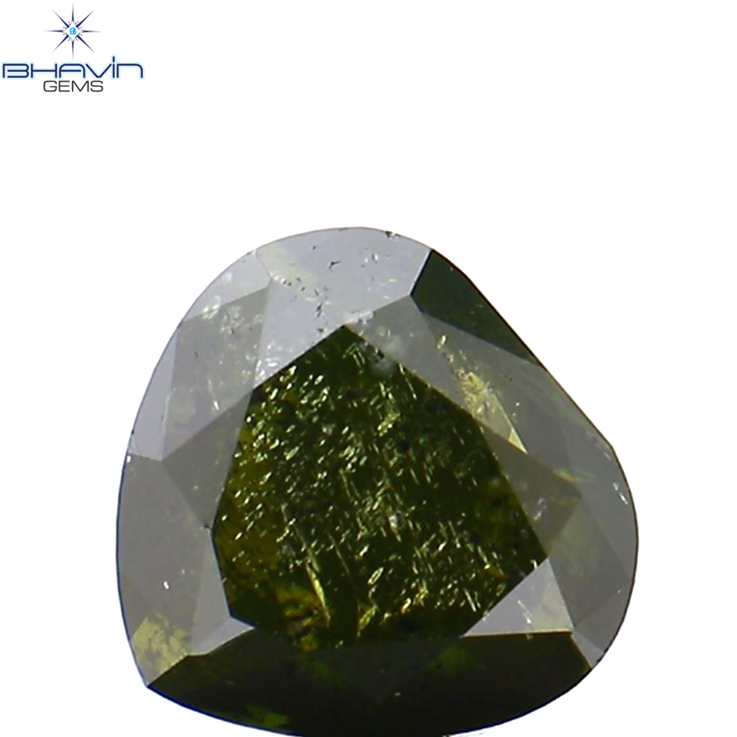 1.05 CT ハートシェイプ ナチュラル ダイヤモンド 強化グリーン カラー I2 クラリティ (6.19 MM)