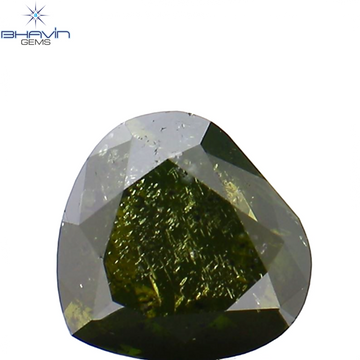 1.05 CT Natural Heart Diamond Enhanced Green Color Clarity I2 (6.19 MM)