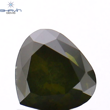 0.28 CT Heart Shape Natural Diamond Green Color I1 Clarity (4.17 MM)