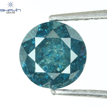 0.81 CT ラウンド ダイヤモンド 天然ダイヤモンド ブルー カラー I3 クラリティ (5.88 MM)