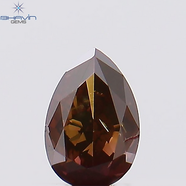 0.20 CT、ペアー ダイヤモンド、ブラウン ピンク色、クラリティ SI1 (4.33 MM)