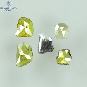 0.71 CT/5 Pcs Natural Rosecut Polki Diamond Fancy Color Clarity I3 (6.26 MM)