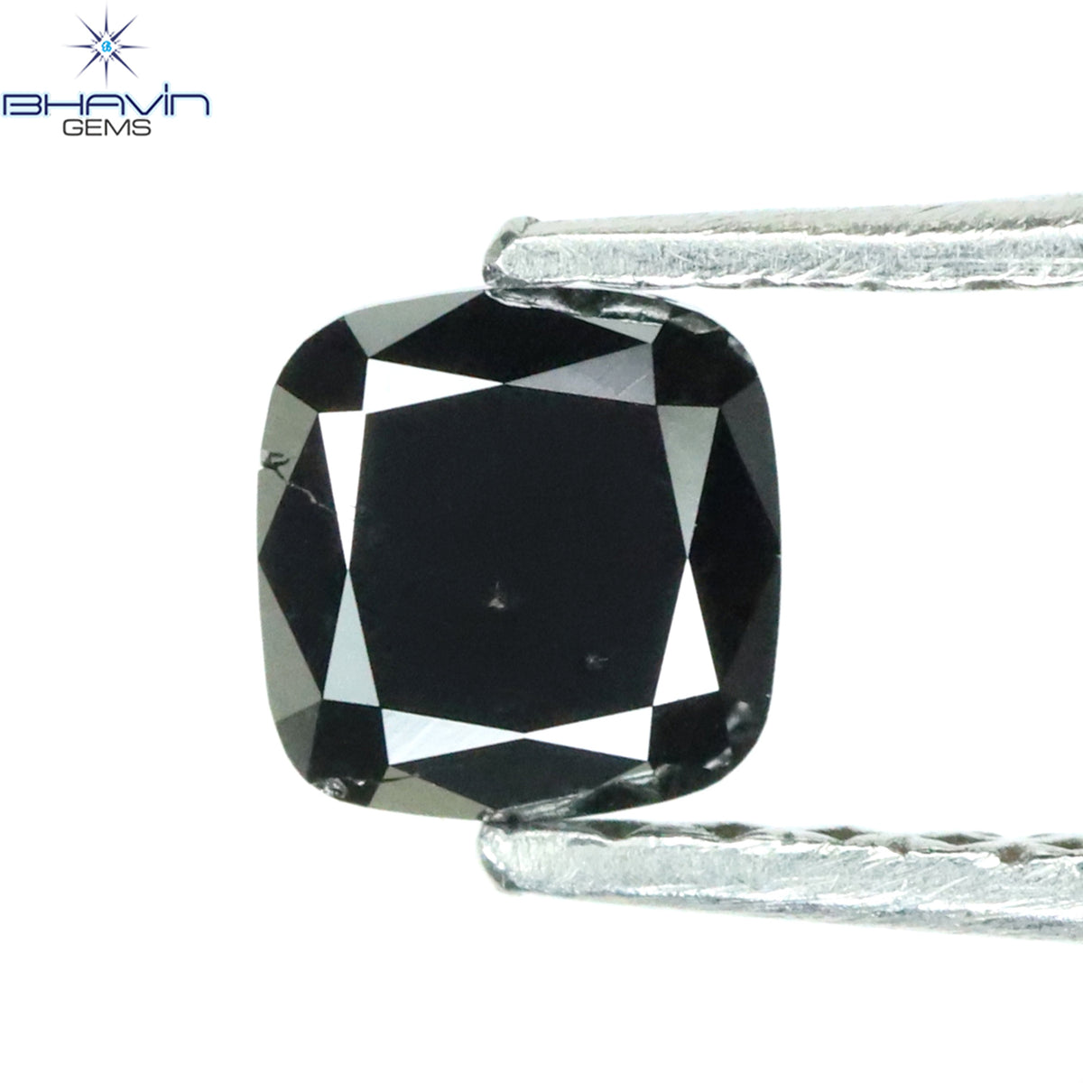 0.46 CT Natural Cushion Diamond Enhanced Black Color Clarity Opaque (4.20 MM)