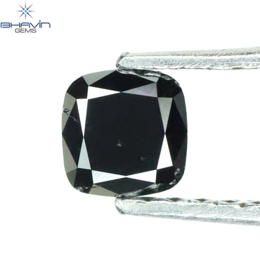 0.46 CT Cushion Shape Natural Diamond Black Color Opaque Clarity (4.20 MM)