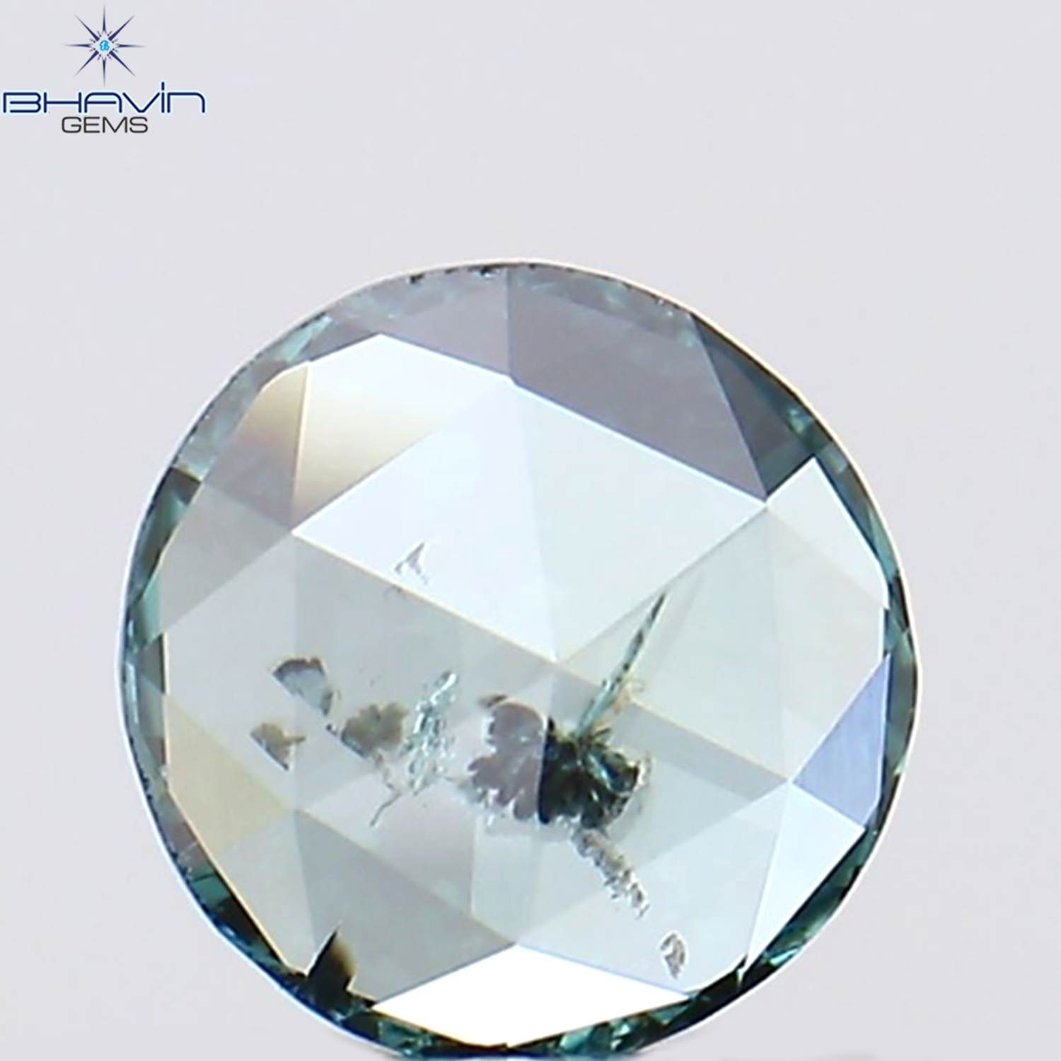 0.14 CT Round Rose Cut Shape Natural Diamond Blue Color I1 Clarity (3.84 MM)