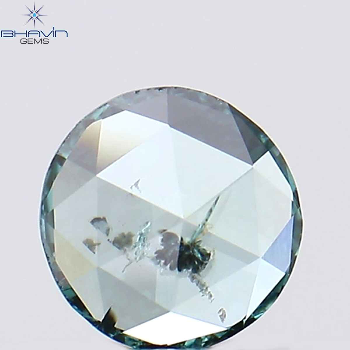 0.14 CT ラウンド ローズ カット シェイプ ナチュラル ダイヤモンド ブルー カラー I1 クラリティ (3.84 MM)