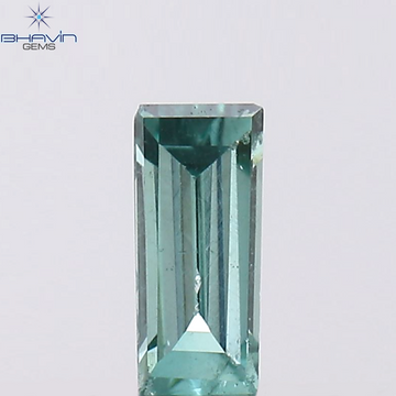 0.07 CT Natural Baguette Diamond Enhanced Bluish Green Color Clarity VS2 (3.62 MM)