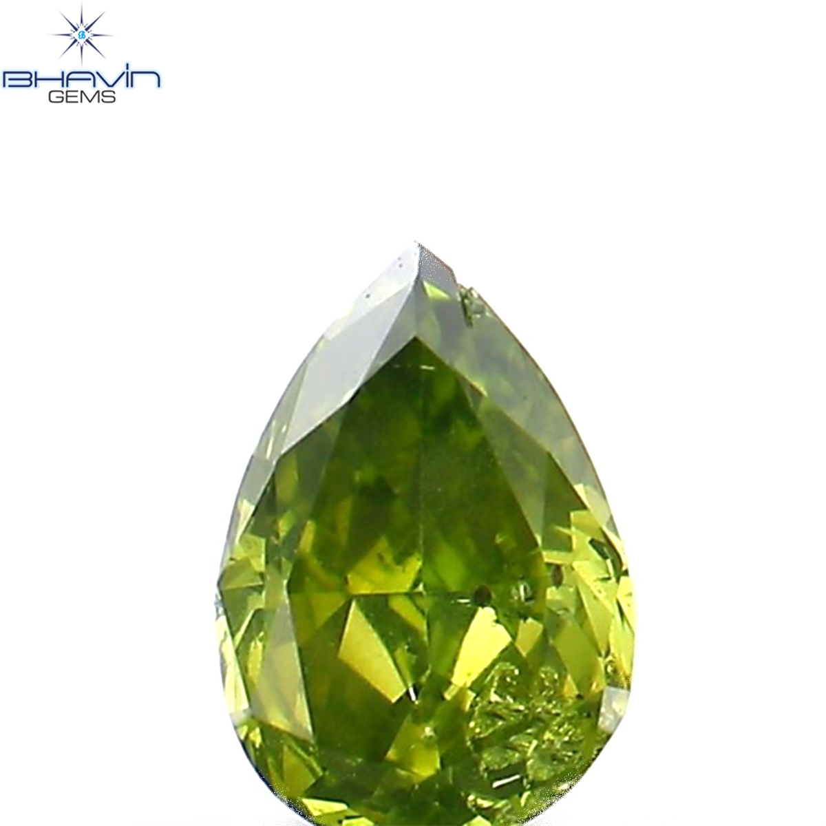 0.15 CT Natural Pear Diamond Enhanced Green Color Clarity SI1 (4.12 MM)