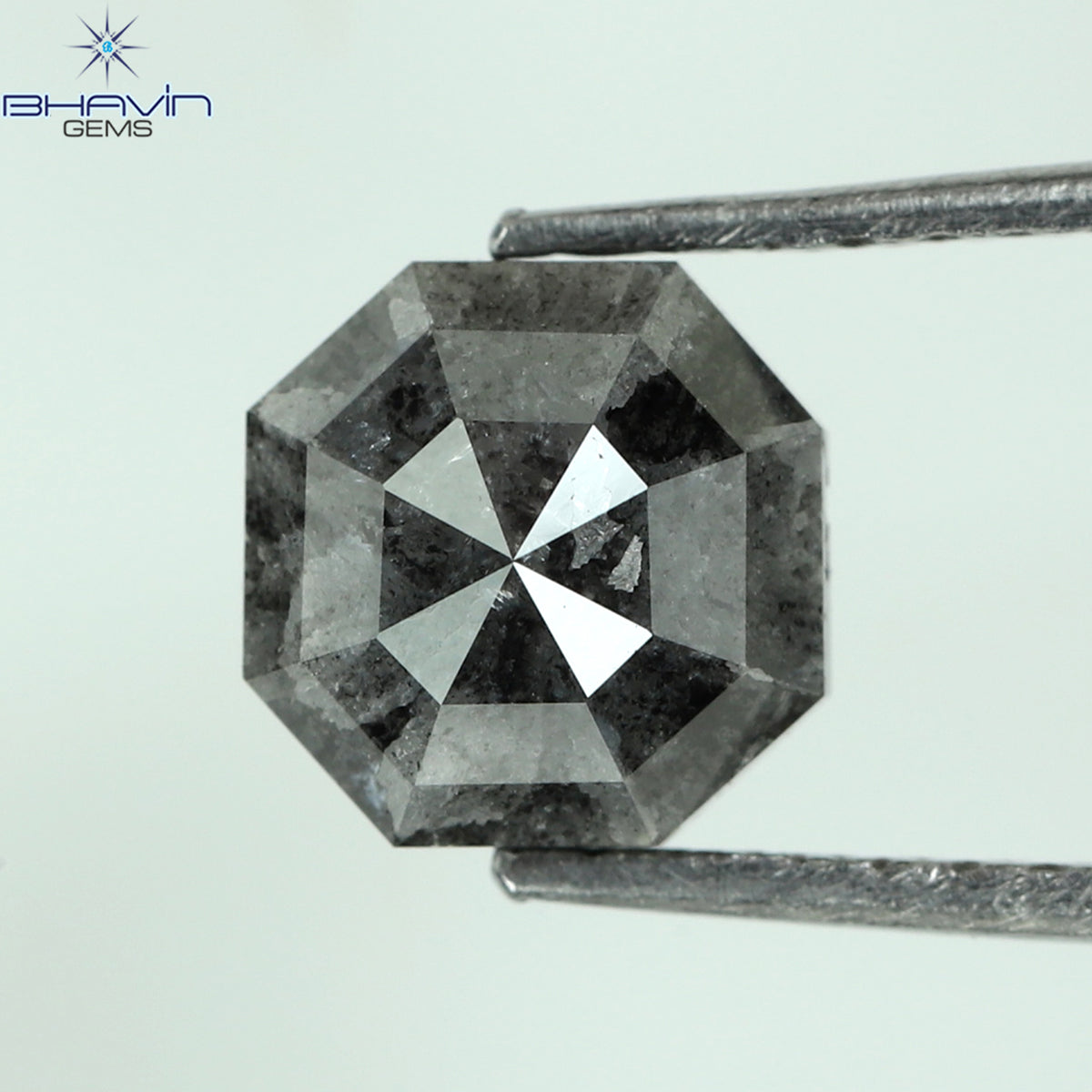 1.50 CT エメラルド シェイプ ナチュラル ルース ダイヤモンド ソルト アンド ペッパー カラー I3 クラリティ (6.38 MM)