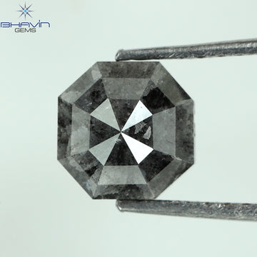 1.50 CT エメラルド シェイプ ナチュラル ルース ダイヤモンド ソルト アンド ペッパー カラー I3 クラリティ (6.38 MM)