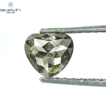 0.54 CT Natural Heart Diamond Salt And Pepper Color Clarity I3 (5.42 MM)