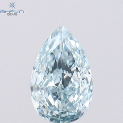 0.37 CT Pear Shape Natural Diamond Greenish Blue Color VS1 Clarity (6.00 MM)