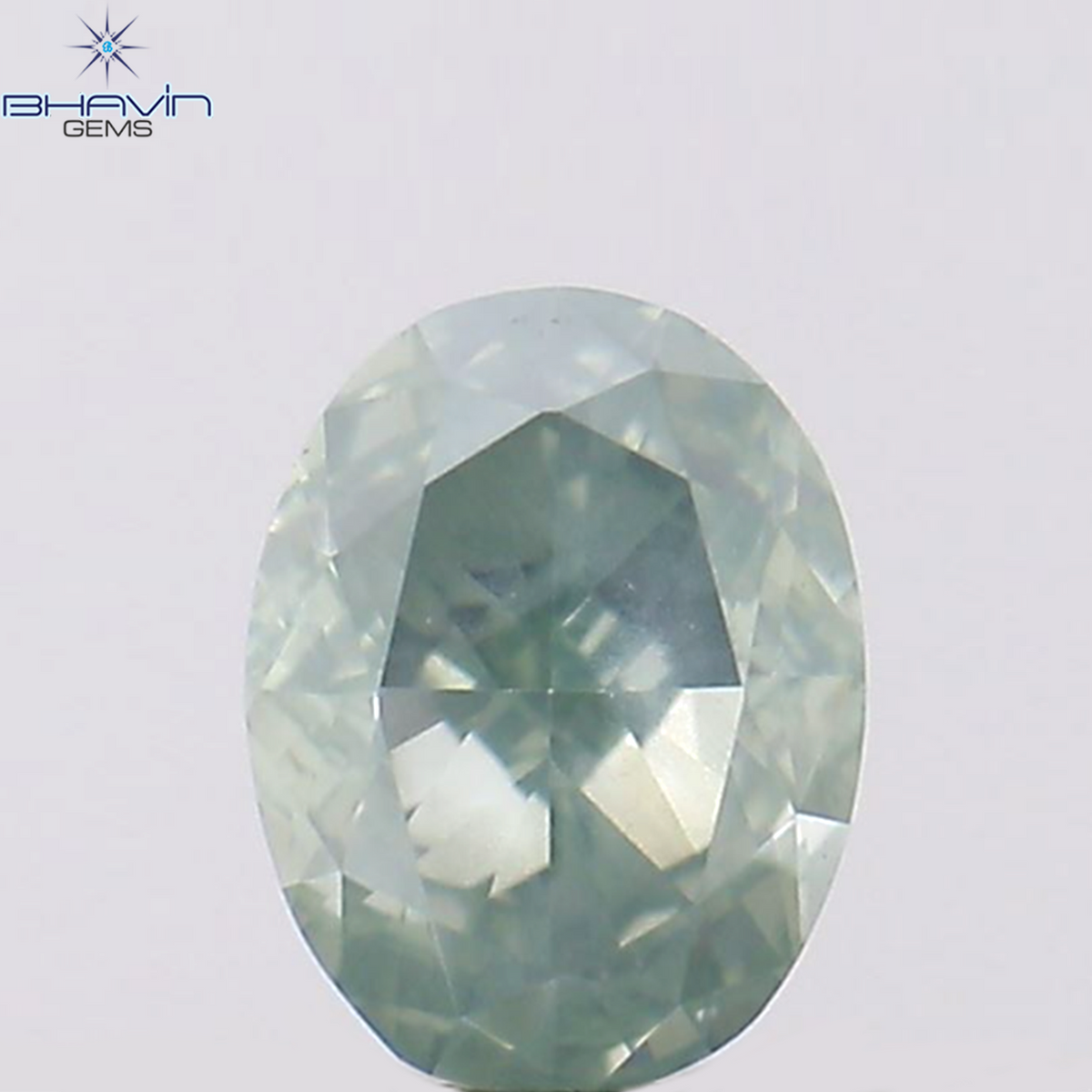 0.14 CT Natural Oval Diamond Enhanced Greenish Blue Color Clarity SI1 (3.54 MM)