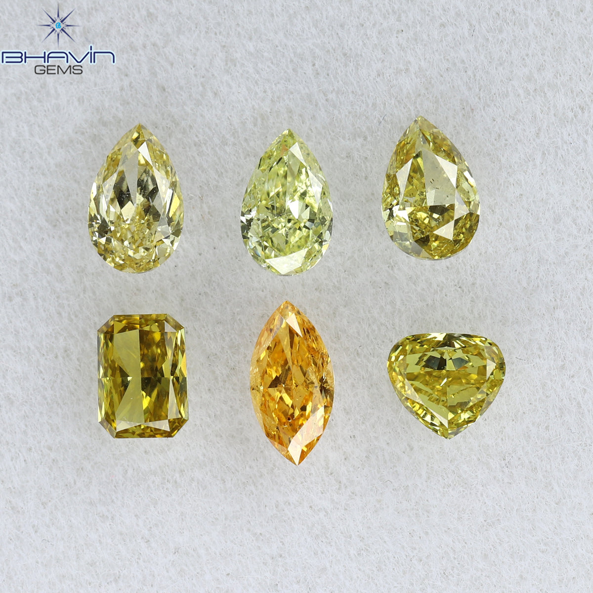 0.89 CT/6 ピース ミックス シェイプ ナチュラル ダイヤモンド ミックス カラー VS2 クラリティ (4.90 MM)