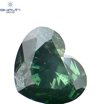 0.27 CT Natural Heart Diamond Enhanced Green Color Clarity I1 (4.12 MM)
