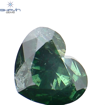 0.27 CT Heart Shape Natural Diamond Green Color I1 Clarity (4.12 MM)