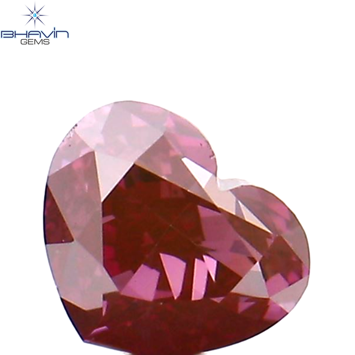 0.31 CT ハート シェイプ ピンク カラー ナチュラル ルース ダイヤモンド SI1 クラリティ (4.20 MM)