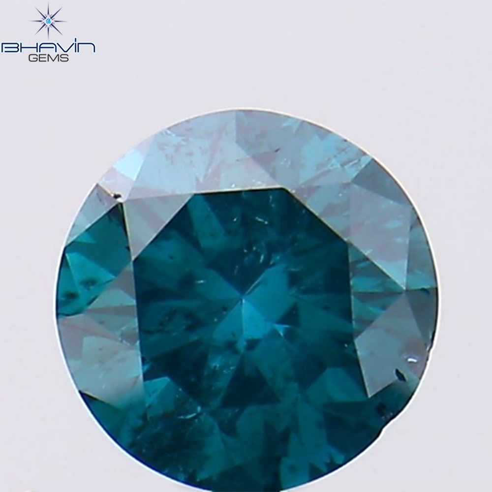 0.40 CT ラウンド シェイプ ナチュラル ダイヤモンド ブルー カラー SI1 クラリティ (4.65 MM)