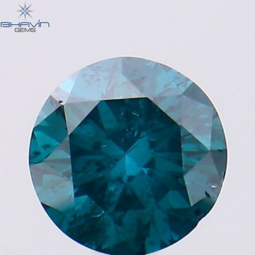 0.40 CT ラウンド シェイプ ナチュラル ダイヤモンド ブルー カラー SI1 クラリティ (4.65 MM)