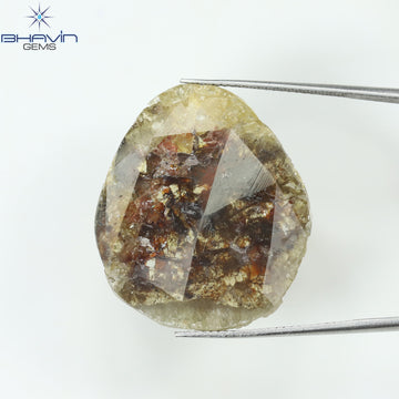 19.46 CT スライス シェイプ ナチュラル ダイヤモンド ソルト アンド ペッパー カラー I3 クラリティ (31.05 MM)