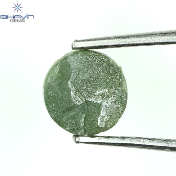 0.42 CT Natural Round Rough Diamond Enhanced Green Color Clarity I3 (5.00 MM)