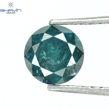 0.71 CT Natural Round Diamond Enhanced Blue Color Clarity I3 (5.65 MM)