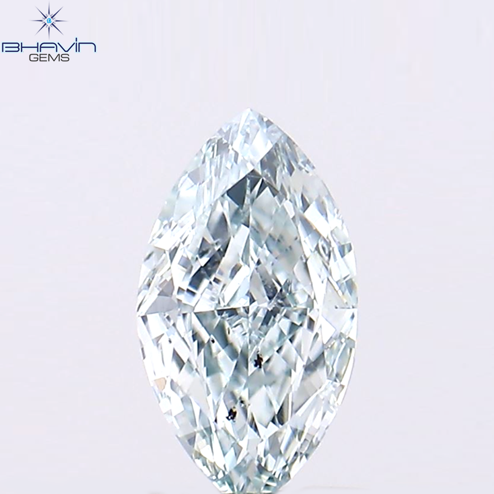 0.36 CT Natural Marquise Diamond Enhanced Greenish Blue Color Clarity SI1 (6.85 MM)