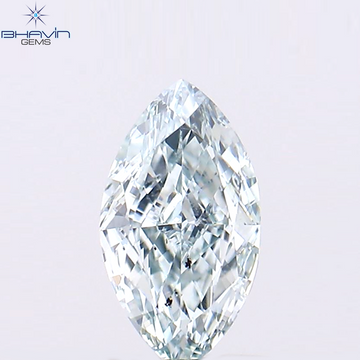 0.36 CT Natural Marquise Diamond Enhanced Greenish Blue Color Clarity SI1 (6.85 MM)