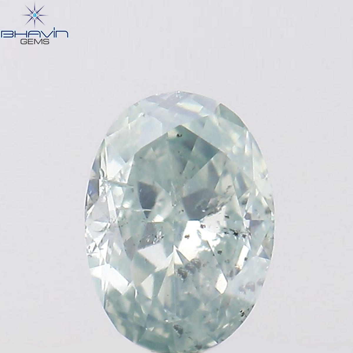0.17 CT Natural Oval Diamond Enhanced Greenish Blue Color Clarity SI2 (4.15 MM)