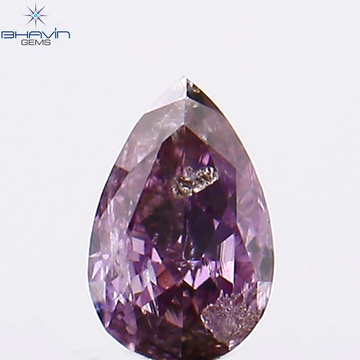 0.09 CT ペアシェイプ ナチュラル ダイヤモンド ピンク色 SI2 クラリティ (3.51 MM)