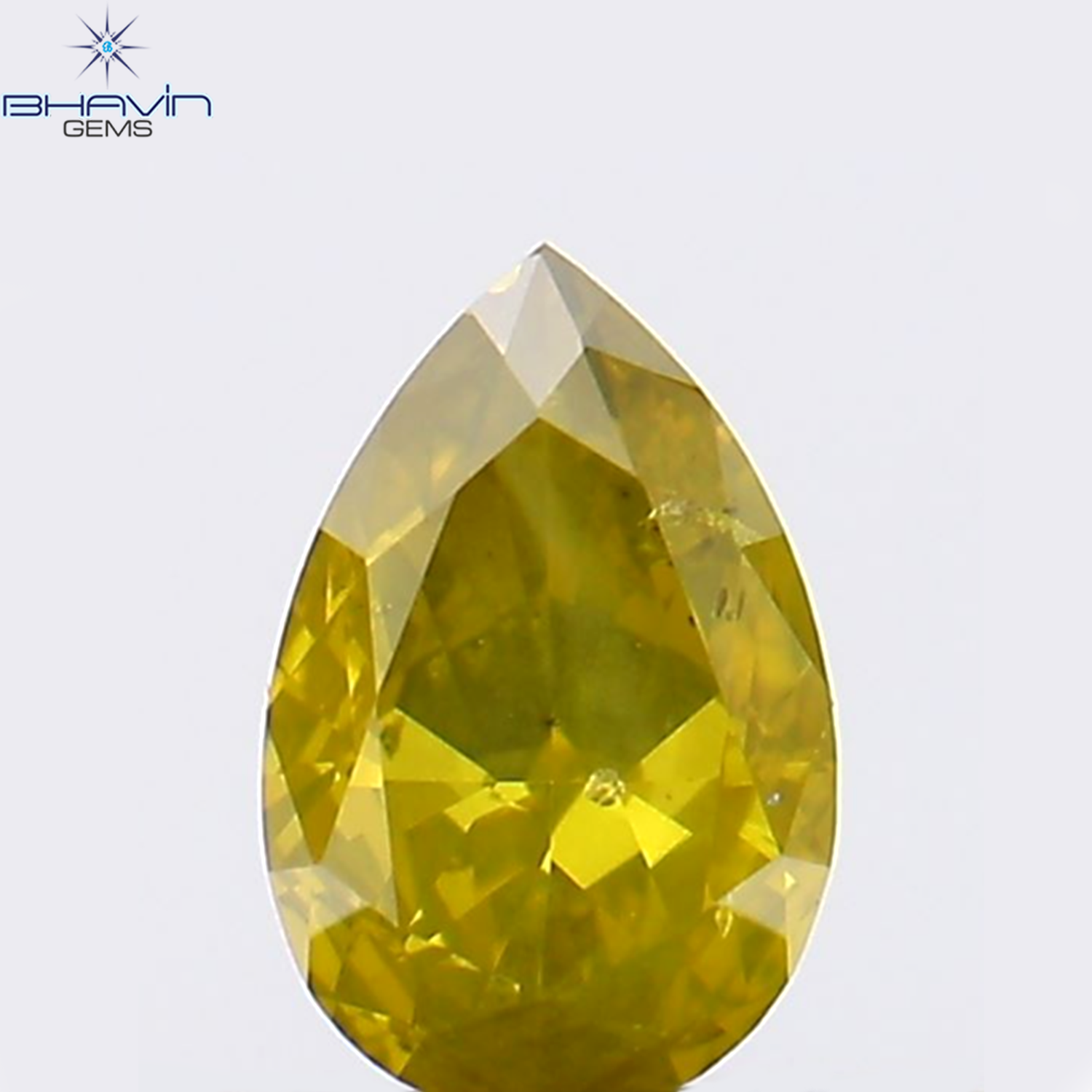 0.24 CT Pear Shape Natural Diamond Yellow Color SI1 Clarity (4.92 MM)