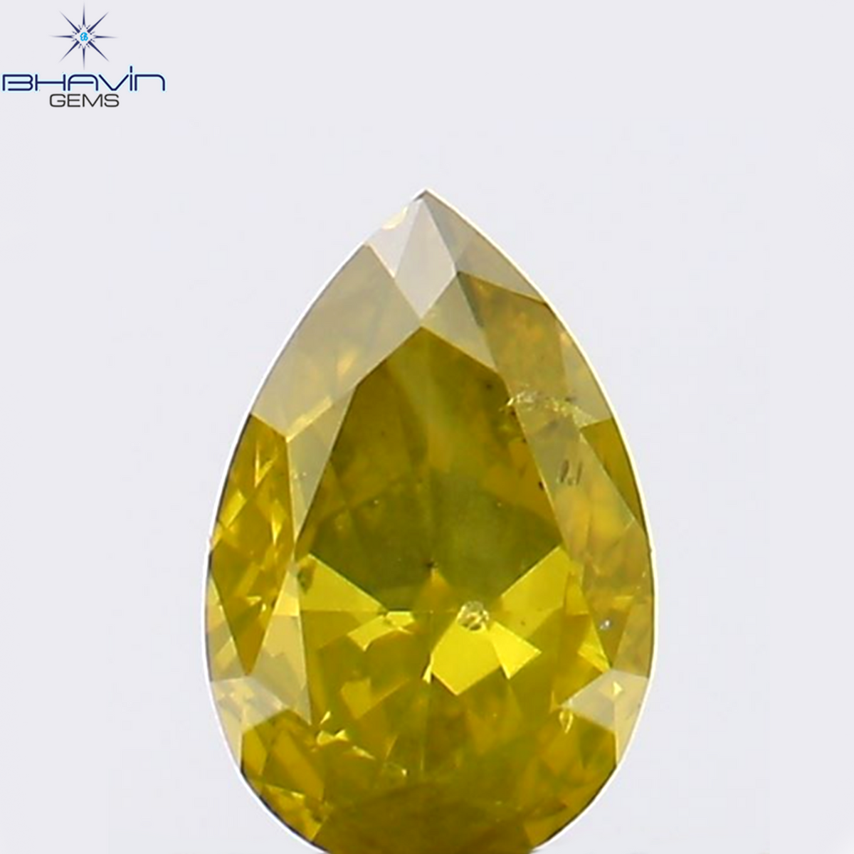 0.24 CT Natural Pear Diamond Enhanced Yellow Color Clarity SI1 (4.92 MM)