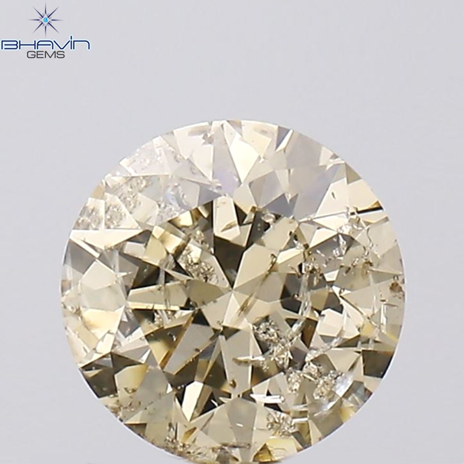 0.70 CT Round Shape Natural Diamond Brown Color I1 Clarity (5.57 MM)