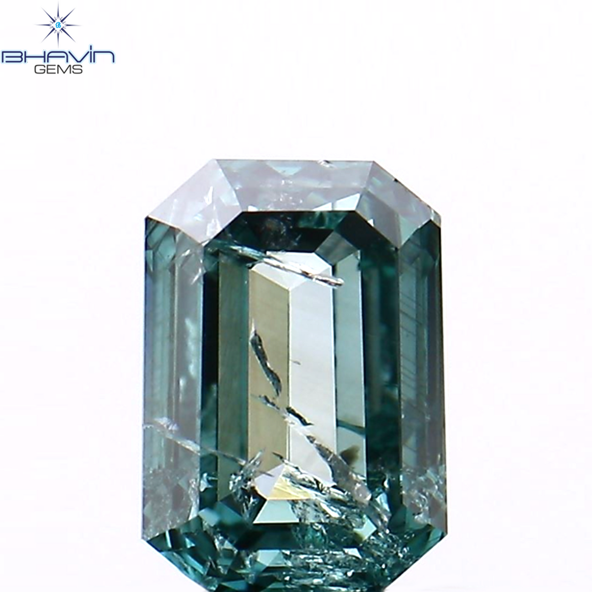 0.45 CT Natural Emerald Diamond Enhanced Blue Color Clarity I1 (5.07 MM)