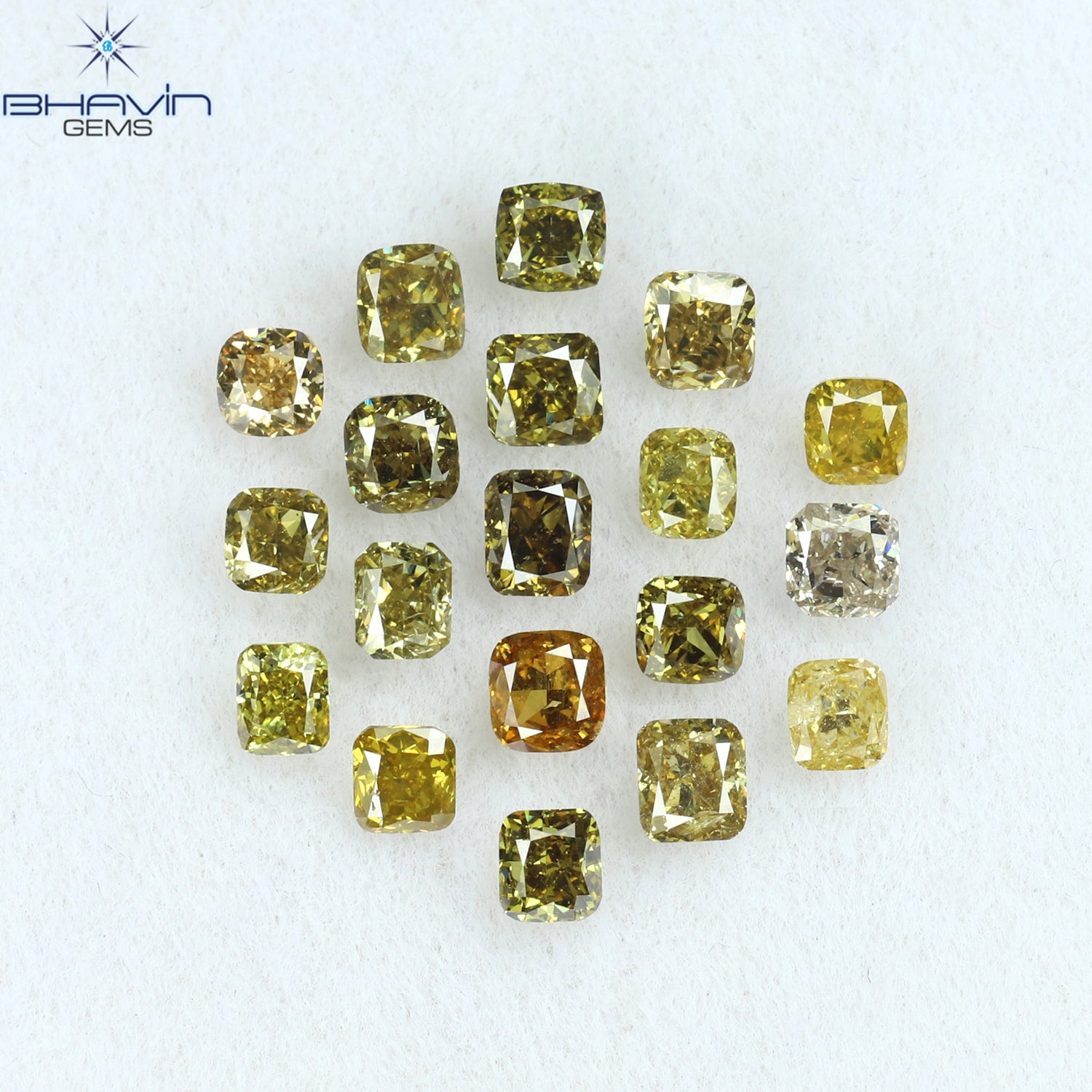 1.71 CT/19 Pcs Cushion Shape Natural Diamond Mix Color VS-SI Clarity (2.75 MM)