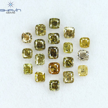 1.71 CT/19 Pcs Cushion Shape Natural Diamond Mix Color VS-SI Clarity (2.75 MM)
