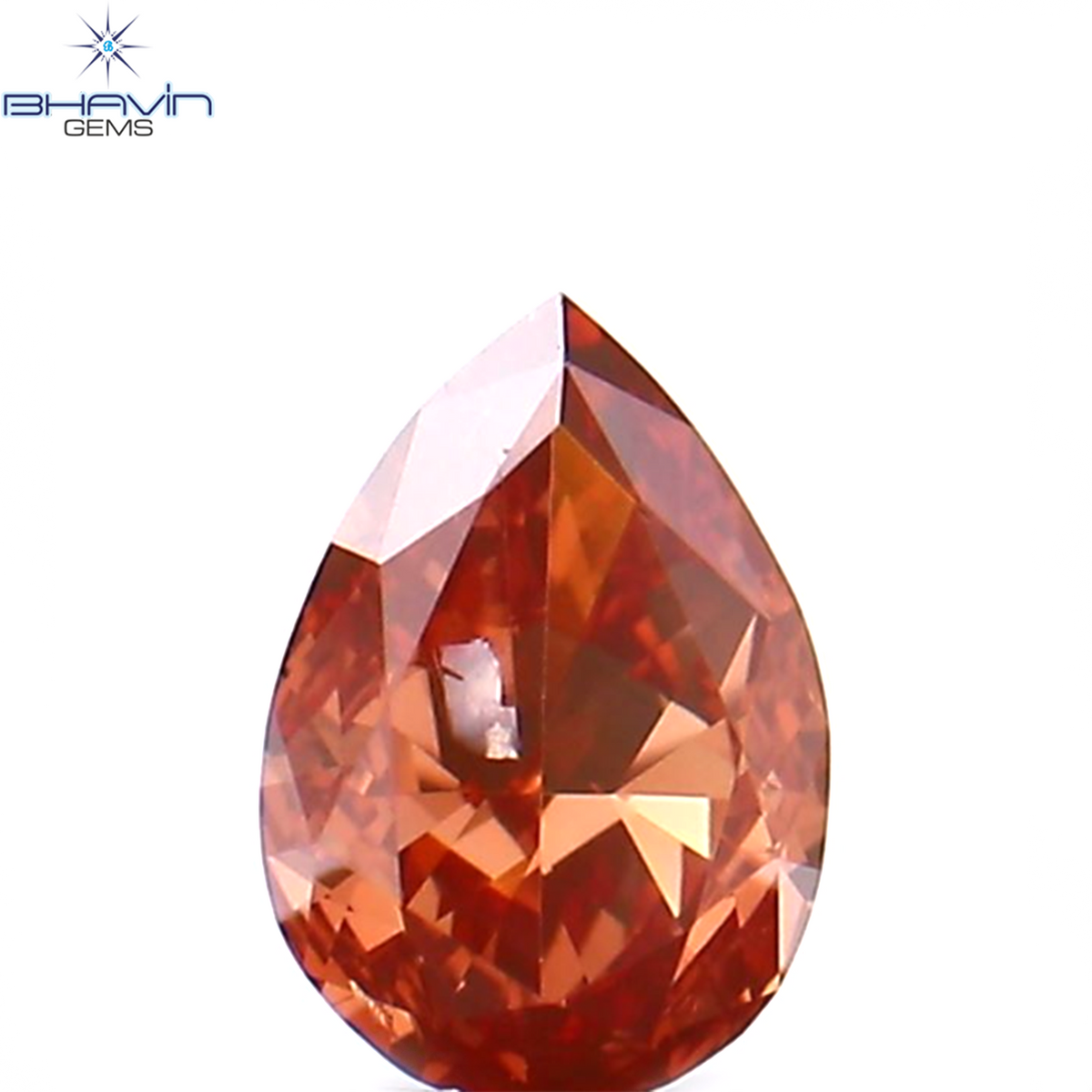 0.12 CT Natural Pear Diamond Enhanced Pink Color Clarity SI2 (3.86 MM)