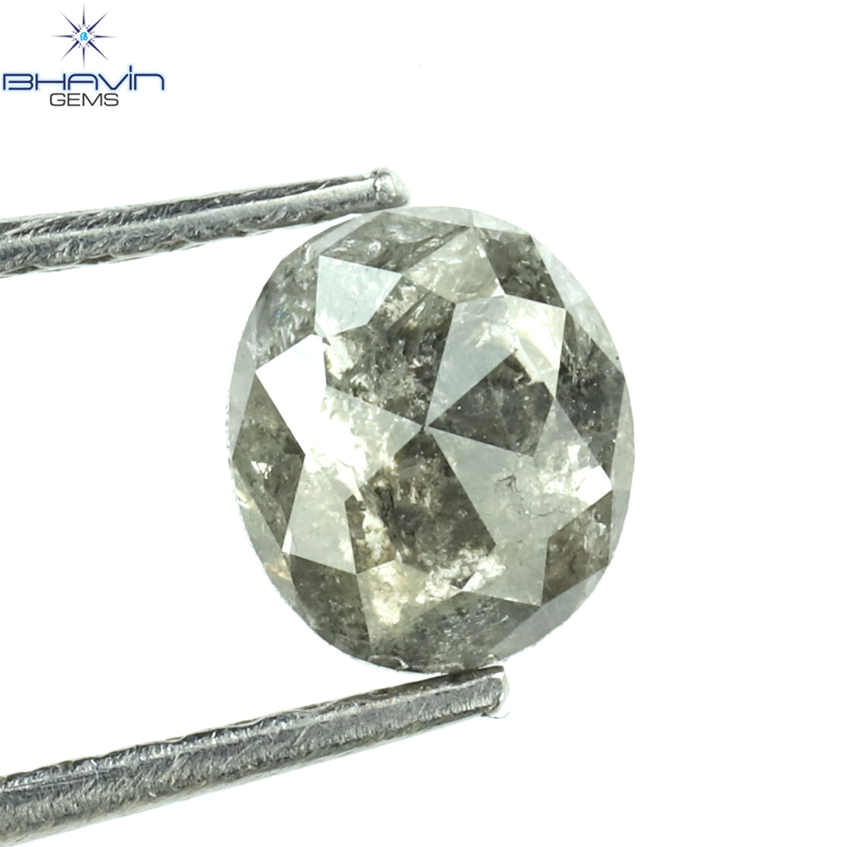 0.71 CT Natural Oval Diamond Salt and Pepper Color Clarity I3 (5.75 MM)