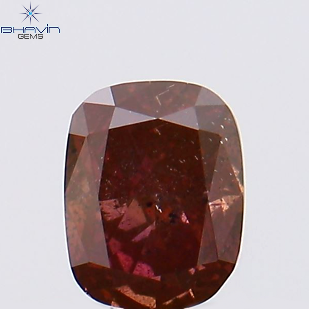 0.22 CT クッション シェイプ ナチュラル ルース ダイヤモンド ピンク カラー I1 クラリティ (3.98 MM)