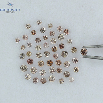 0.69 CT/48 Pcs Natural Round Diamond Pink (Argyle) Color Clarity SI (1.70 MM)