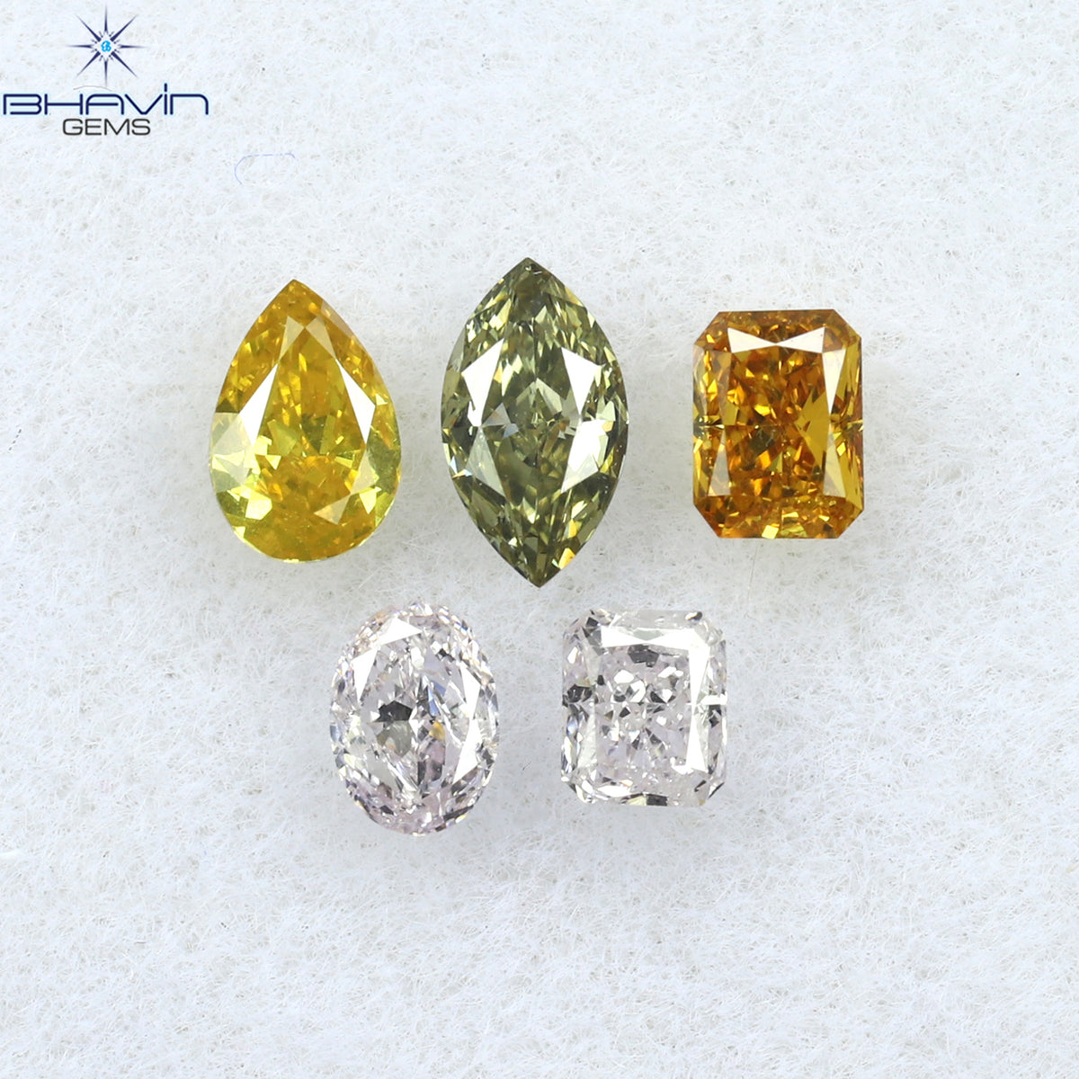 0.42 CT/5 Pcs Natural Mix Diamond Mix Fancy Color Clarity VS-SI (4.25 MM)