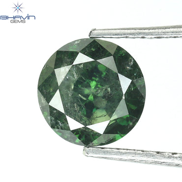 0.87 CT Round Diamond Natural Loose Diamond Green Color I3 Clarity (6.06 MM)
