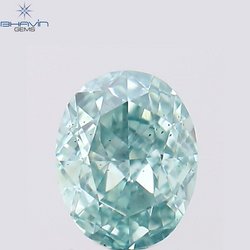 0.22 CT Oval Shape Natural Diamond Greenish Blue Color VS2 Clarity (4.05 MM)