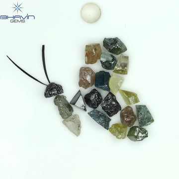 9.39 CT/22 Pcs Natural Rough Diamond Enhanced Mix Fancy Color Clarity I3 (4.85 MM)