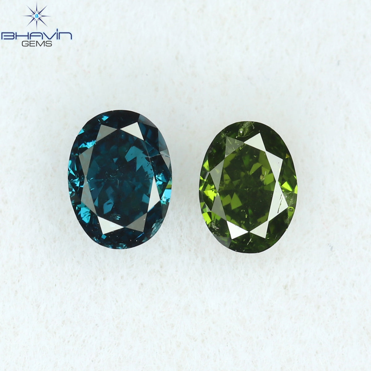 0.24 CT/2 Pcs Natural Oval Diamond Enhanced Mix Color Clarity SI1 (3.60 MM)