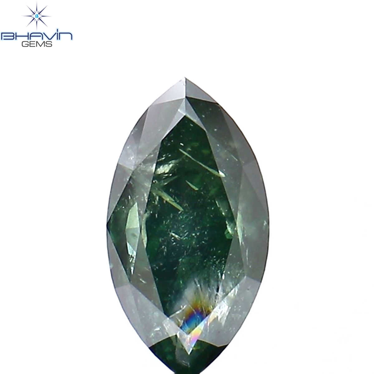 2.11 CT Natural Marquise Diamond Enhanced Green Color Clarity I2 (11.14 MM)