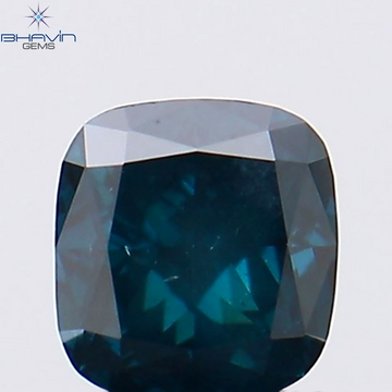 0.22 CT クッション シェイプ ナチュラル ダイヤモンド ブルー カラー VS2 クラリティ (3.53 MM)