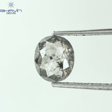 0.43 CT オーバルシェイプ ナチュラル ダイヤモンド ソルト アンド パッパー カラー I3 クラリティ (5.18 MM)