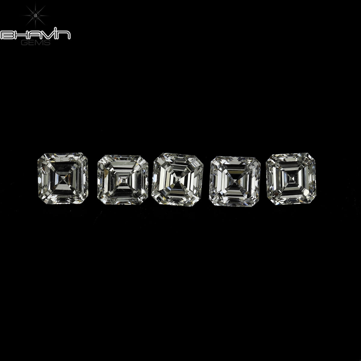 0.15 CT Natural Asscher Diamond White (G+) Color Clarity VVS-VS (3.00 MM)