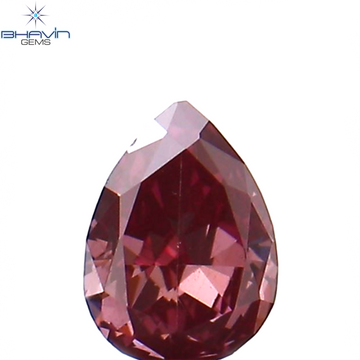 0.08 CT Natural Pear Diamond Enhanced Pink Color Clarity VS2 (3.35 MM)